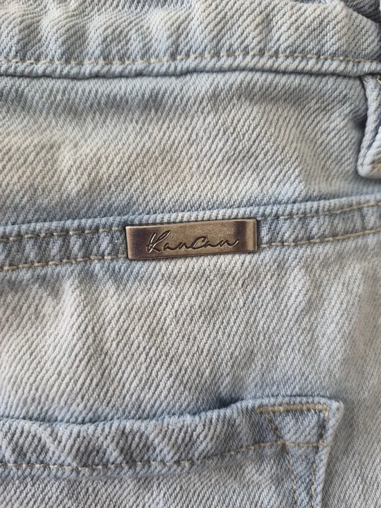 KanCan Light Blue Distressed Denim Shorts - Picture 3 of 4